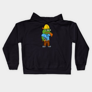 Construction Worker Pepe Handyman Kids Hoodie